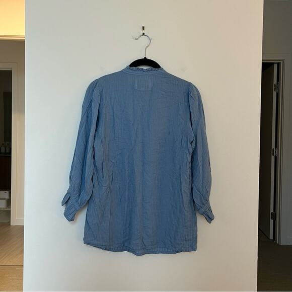Lollys Laundry Poplin Blouse in Blue Size S - Picture 2 of 4